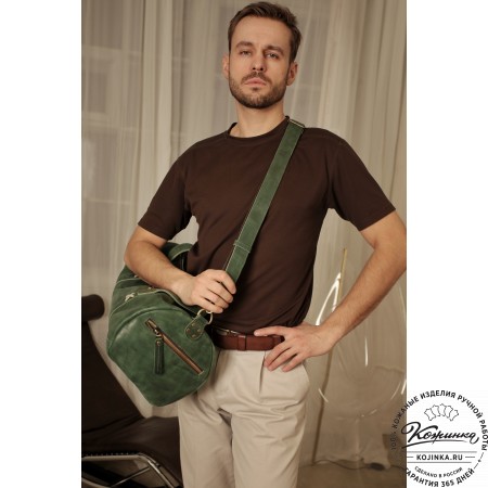  Кожаная сумка "Тайлер" (изумруд) 